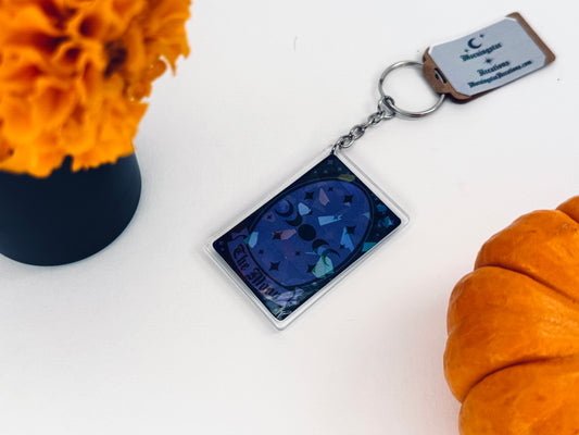 Holographic Tarot Inspired Acrylic Keychain