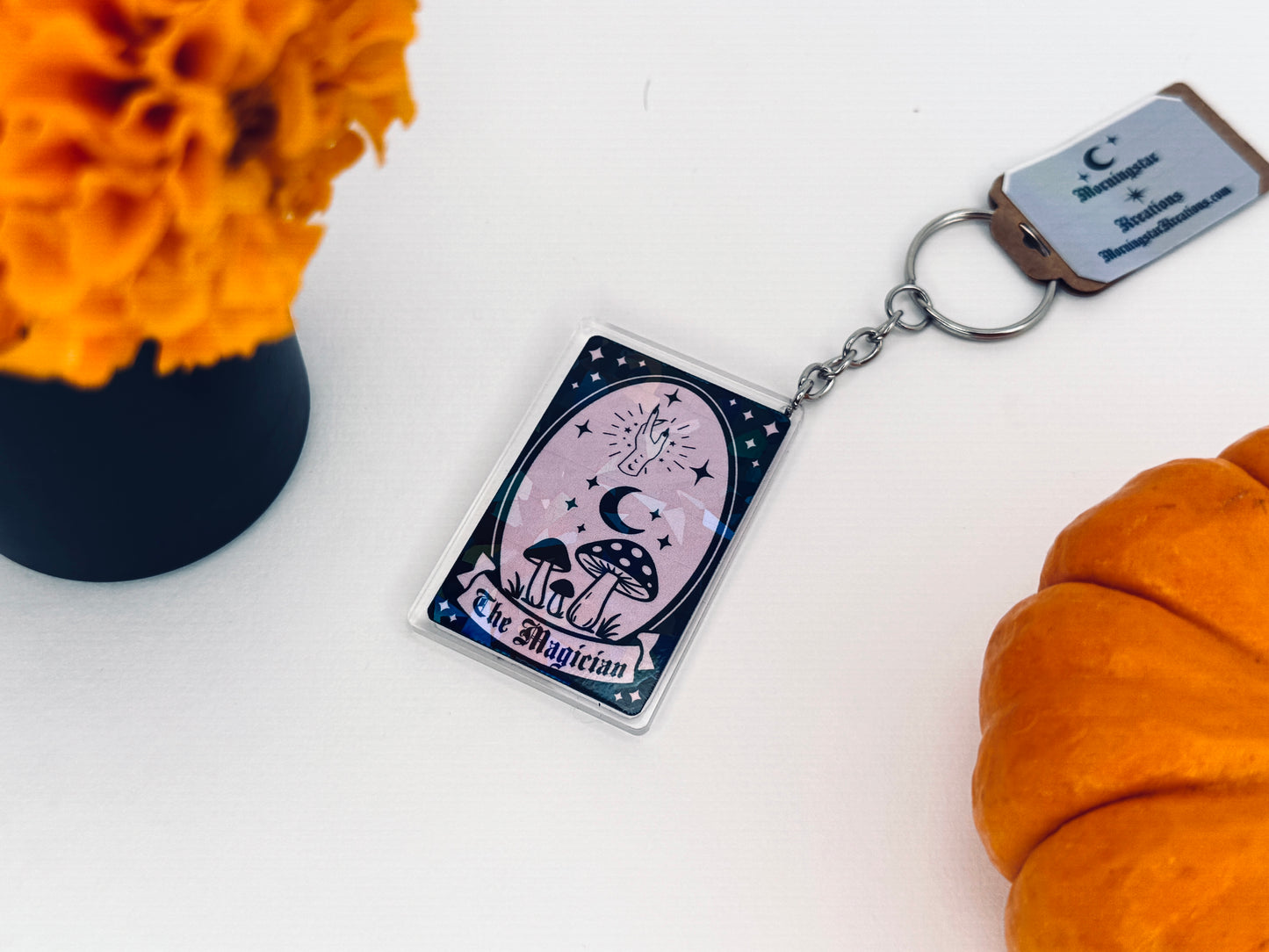 Holographic Tarot Inspired Acrylic Keychain