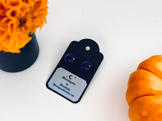 Midnight Familar Kitty Eye Earrings