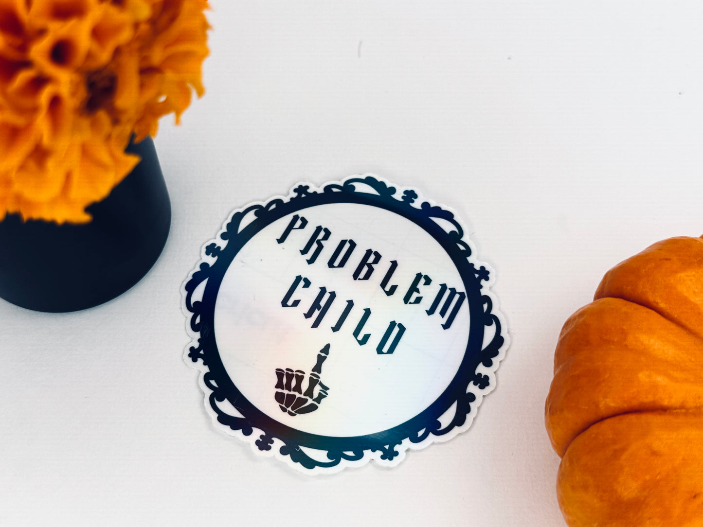 Problem Child Transparent Holographic Permanent Vinyl Sticker